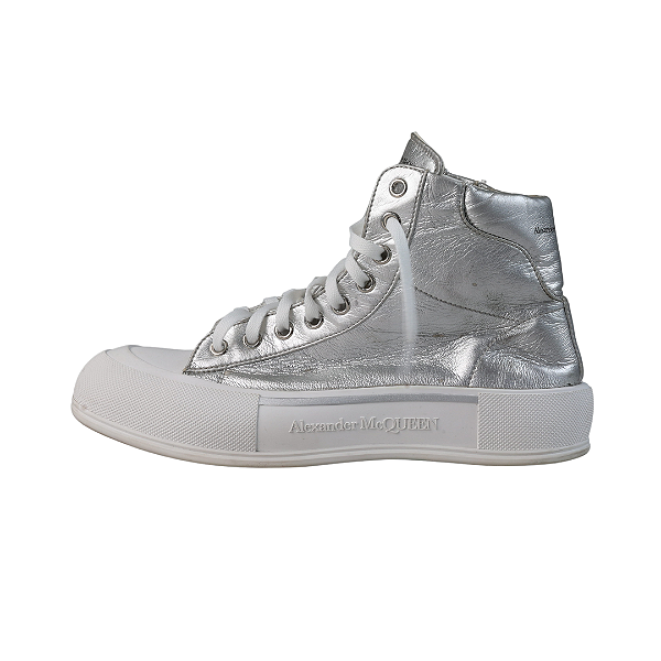 ALEXANDER MCQUEEN - Deck Plimsoll Metallic "Silver" -USADO-