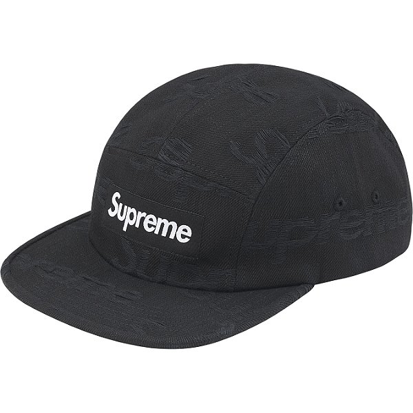 SUPREME - Boné Jacquard Logos Denim Camp "Preto" -NOVO-