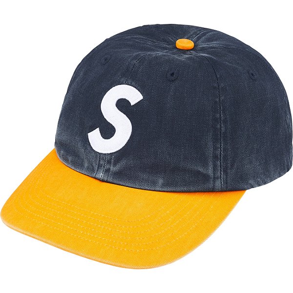 SUPREME - Boné 2-Tone Moleskin Camp FW25 "Denim/Amarelo" -NOVO-