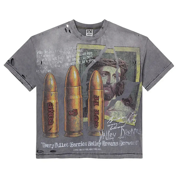 VALE LIVES FOREVER - Camiseta Faith Thrashed "Cinza" -NOVO-