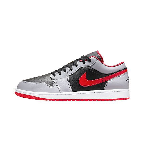 NIKE - Air Jordan 1 Low "Black Light Smoke Grey Gym Red" -NOVO-