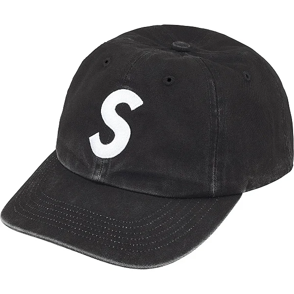 SUPREME - Boné Coated 2-Tone S Logo 6-Panel FW25 "Preto" -NOVO-