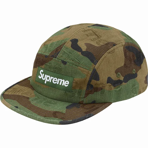 SUPREME - Boné Jacquard Logos Denim Camp "Woodland Camo" -NOVO-