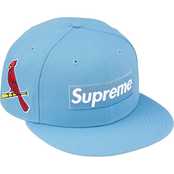 SUPREME x NEW ERA x MLB - Boné Teams Box Logo (St.Louis Cardinals) "Azul Claro" -NOVO-