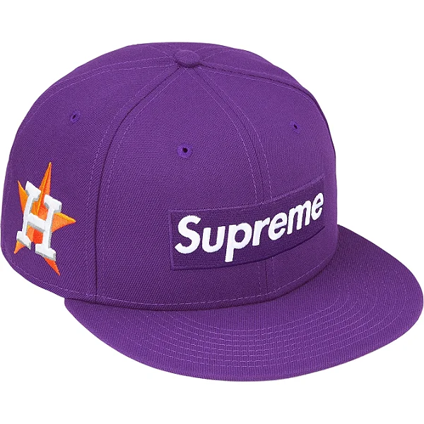 SUPREME x NEW ERA x MLB - Boné Teams Box Logo (Houston Astros) "Roxo" -NOVO-