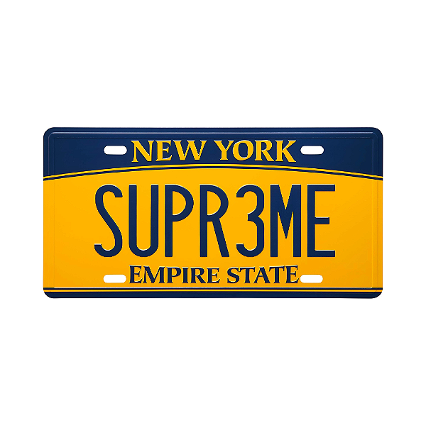 SUPREME - Placa License "Amarelo/Azul Marinho" -NOVO-