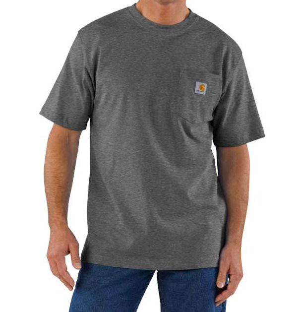 CARHARTT- Camiseta Pocket Loose Fit "Carbon Heather" -NOVO-