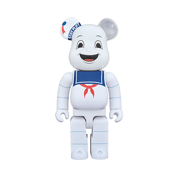 MEDICOM TOY X GHOSTBUSTERS - Boneco Bearbrick Stay Puft Marshmellow Man 1000% "Branco" -NOVO-