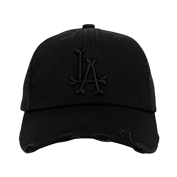 OMA DESIGN STUDIOS - Boné LA Bones Distressed "Preto" -NOVO-