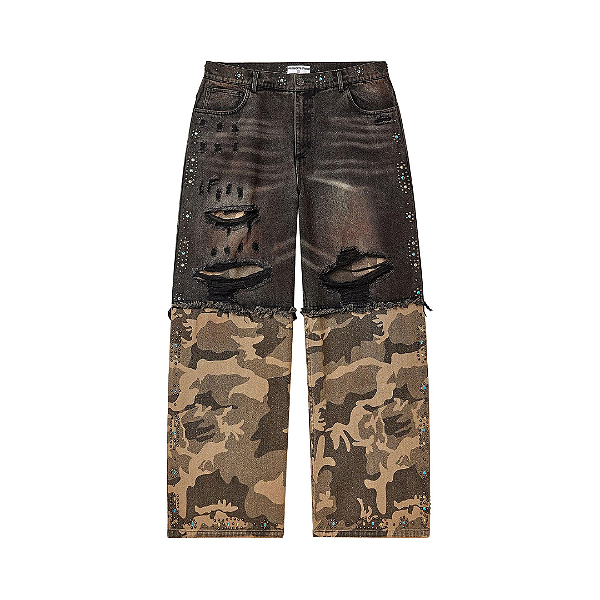 VALE LIVES FOREVER - Calça Armour Denim "Black Tan Camo" -NOVO-