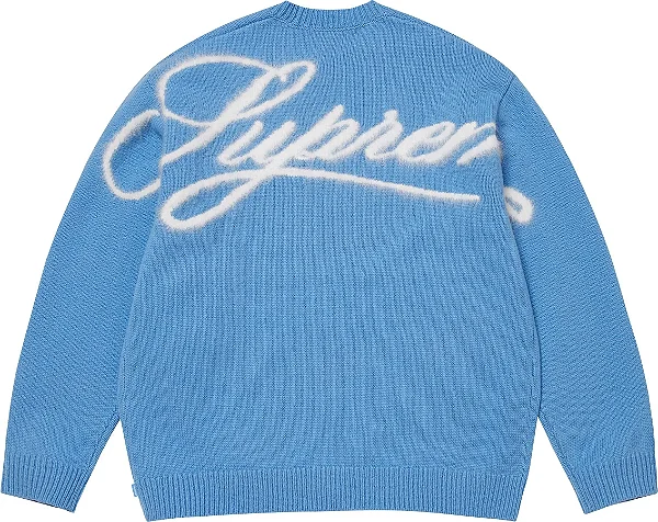 SUPREME - Suéter Angora Script FW25 "Azul Claro" -NOVO-
