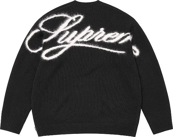 SUPREME - Suéter Angora Script FW25 "Preto" -NOVO-