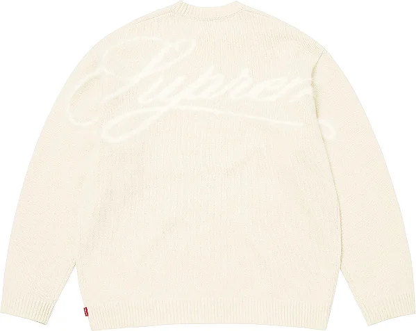 SUPREME - Suéter Angora Script FW25 "Creme" -NOVO-