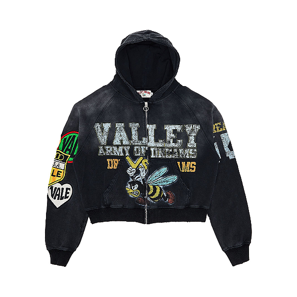 VALE LIVES FOREVER - Moletom Army Zip Up "Preto" -NOVO-