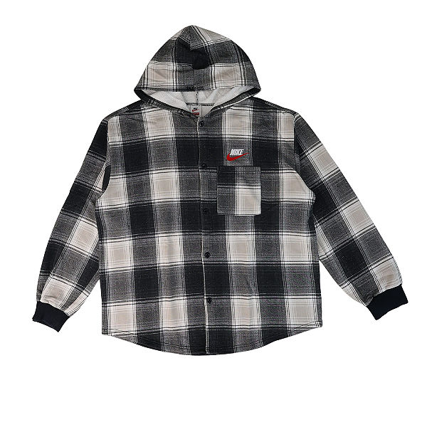 NIKE x SUPREME - Camisa Plaid FW18 "Preto" -USADO-