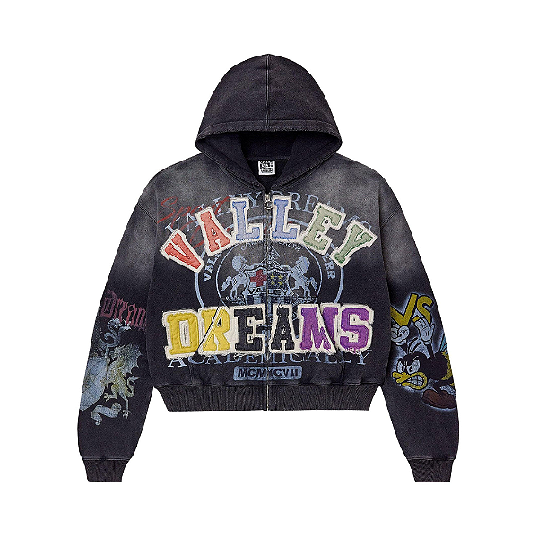 VALE LIVES FOREVER - Moletom Blasted Zip Up "Preto" -NOVO-