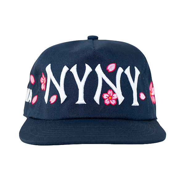 OMA DESIGN STUDIOS - Boné NY NY Cherry Blossom "Azul Escuro" -NOVO-