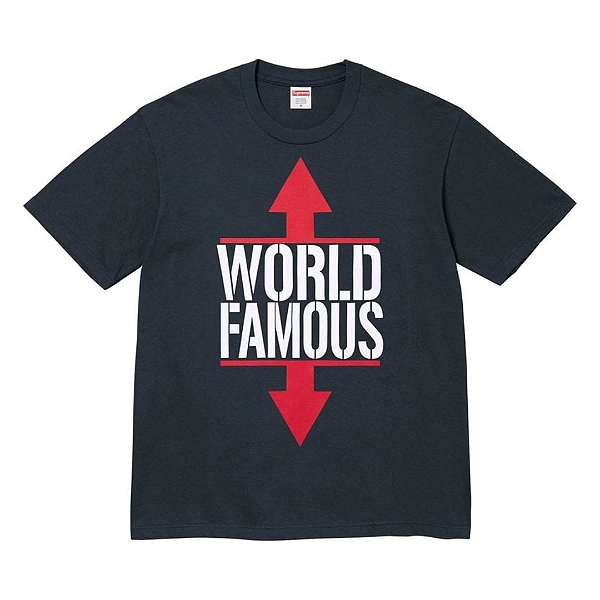 SUPREME - Camiseta World Famous "Azul Escuro" -NOVO-