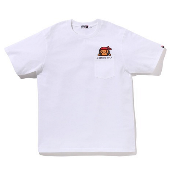 BAPE - Camiseta Pirate Milo Pocket "Branco" -NOVO-