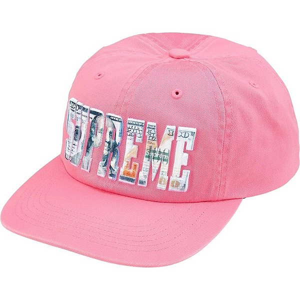SUPREME - Boné 6-Panel Embroidered Money Logo "Rosa" -NOVO-