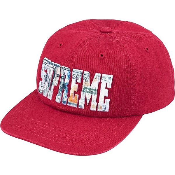 SUPREME - Boné 6-Panel Embroidered Money Logo "Vermelho" -NOVO-