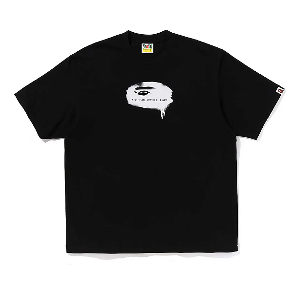 BAPE - Camiseta Graffiti Ape Head Logo Relaxed Fit "Preto" -NOVO-