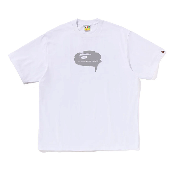 BAPE - Camiseta Graffiti Ape Head Logo Relaxed Fit "Branco" -NOVO-