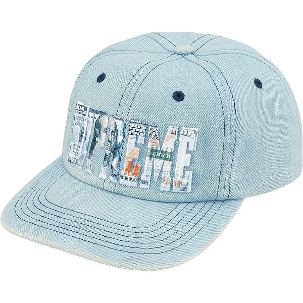 SUPREME - Boné 6-Panel Embroidered Money Logo "Denim" -NOVO-