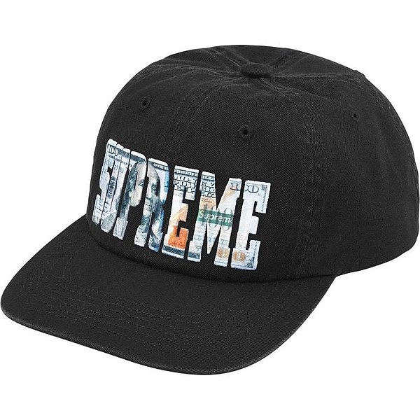 SUPREME - Boné 6-Panel Embroidered Money Logo "Preto" -NOVO-