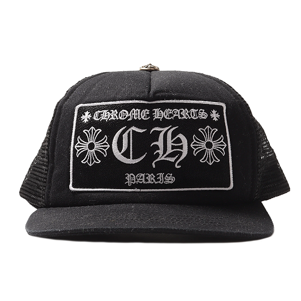 CHROME HEARTS - Boné Trucker Paris "Preto" -NOVO-