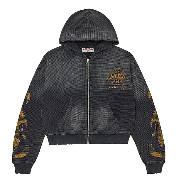 VALE LIVES FOREVER - Moletom Reborn Waffle Zip Up "Preto" -NOVO-