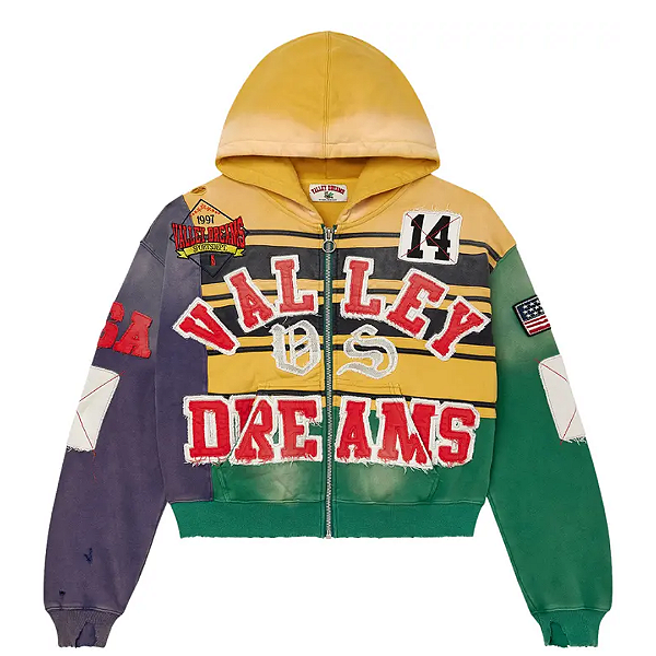 VALE LIVES FOREVER - Moletom Collage Zip Up "Amarelo" -NOVO-