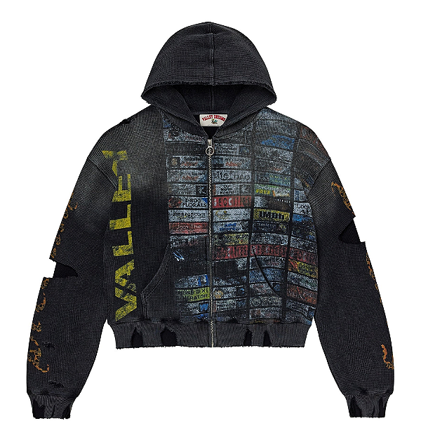 VALE LIVES FOREVER - Moletom Glitth Waffle Zip Up "Preto" -NOVO-