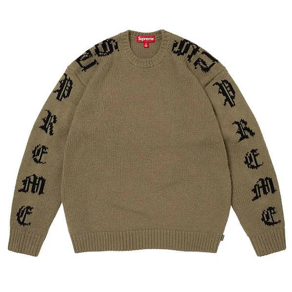SUPREME - Sweater Old English Sleeves "Olive" -NOVO-