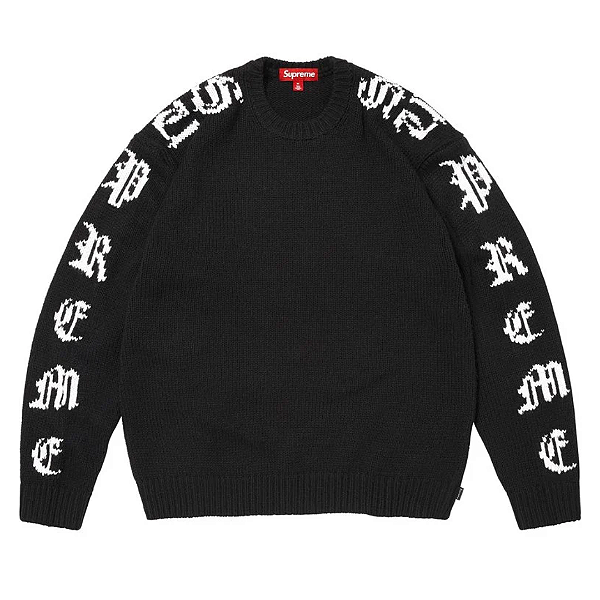 SUPREME - Sweater Old English Sleeves "Preto" -NOVO-