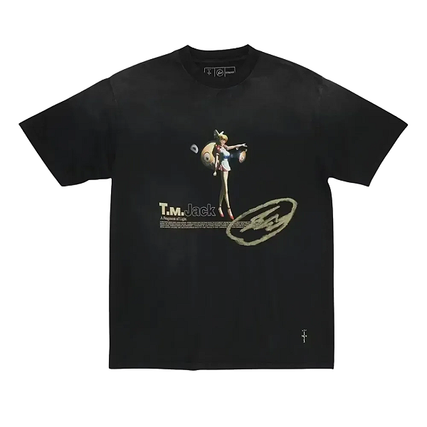 TRAVIS SCOTT x FRAGMENT DESIGN x TAKASHI MURAKAMI - Camiseta Tokyo Jack "Preto" -NOVO-
