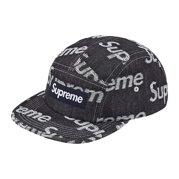 SUPREME - Boné Jacquard Logos Denim Camp "Rigid Indigo" -NOVO-