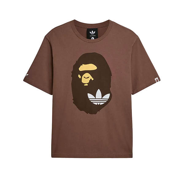 ADIDAS X BAPE- Camiseta Ape Head "Marrom" -NOVO-