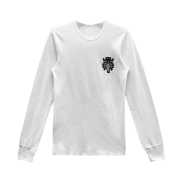 CHROME HEARTS - Camiseta Manga Longa Thermal Dagger "Branco" -NOVO-