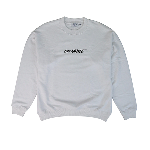 OFF-WHITE - Moletom Crewneck Logo "Branco" -NOVO-