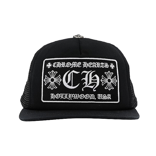 CHROME HEARTS - Boné CH Hollywood Trucker "Preto" -NOVO-