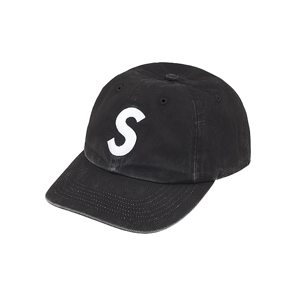 SUPREME - Boné Pigment Coated 2-Tone S Logo 6-Panel FW25 "PRETO" -NOVO-
