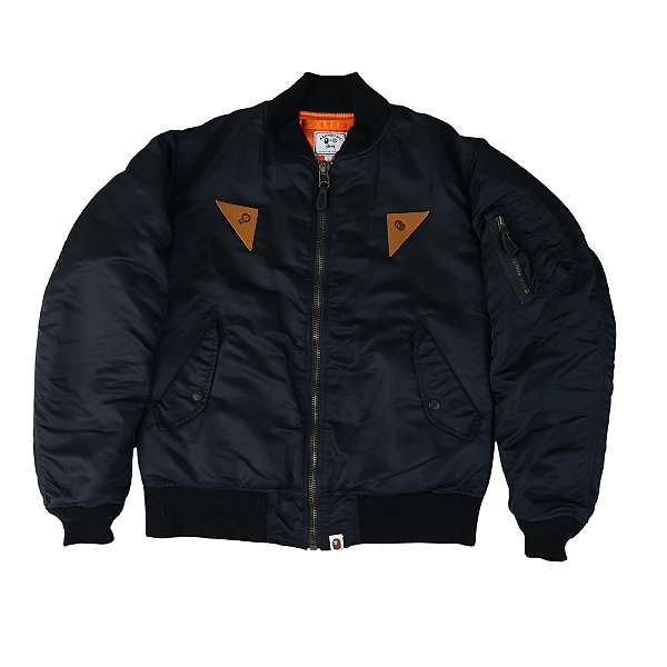 BAPE x STUSSY - Jaqueta Reversible Bomber "Preto" -USADO-