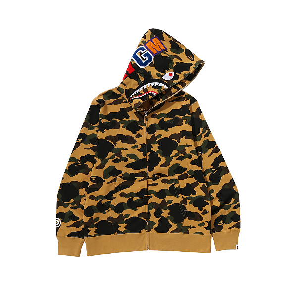 BAPE - Moletom 1st Camo Shark Full Zip "Amarelo" -NOVO-