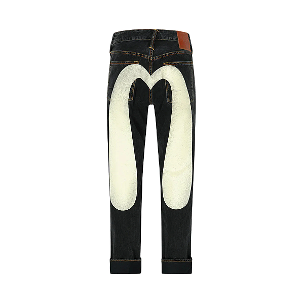 EVISU - Calça Daicock Print Baggy Fit Denim "Black/Cream" -NOVO-