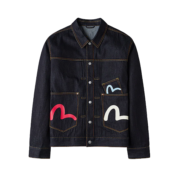 EVISU - Jaqueta Seagull Print Multi Pocket Relax Fit Denim "Indigo" -NOVO-