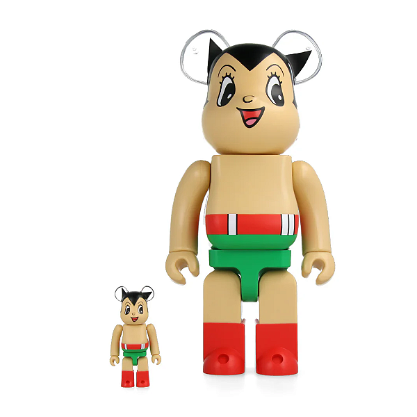 MEDICOM TOY - Boneco Bearbrick 400% & 100% "Astroboy First Book Release" -NOVO-