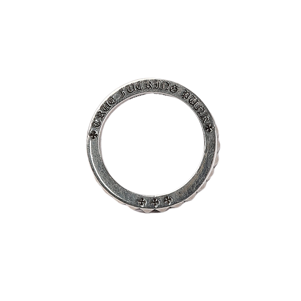 CHROME HEARTS - Anel Engraved Tiny Cross Band 2009 "Prata 925" -NOVO-