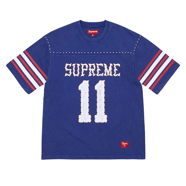 SUPREME - Camiseta Studded S/S Football Top "Azul" -NOVO-