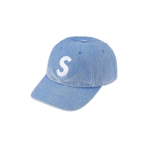 SUPREME - Boné Pigment Coated Canvas S Logo 6-Panel SS26 "Azul" -NOVO-